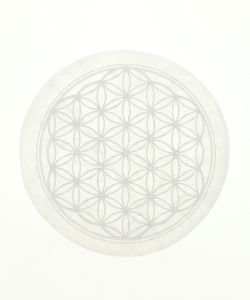 Plaque Sélénite Fleur de Vie 10cm, 1 part